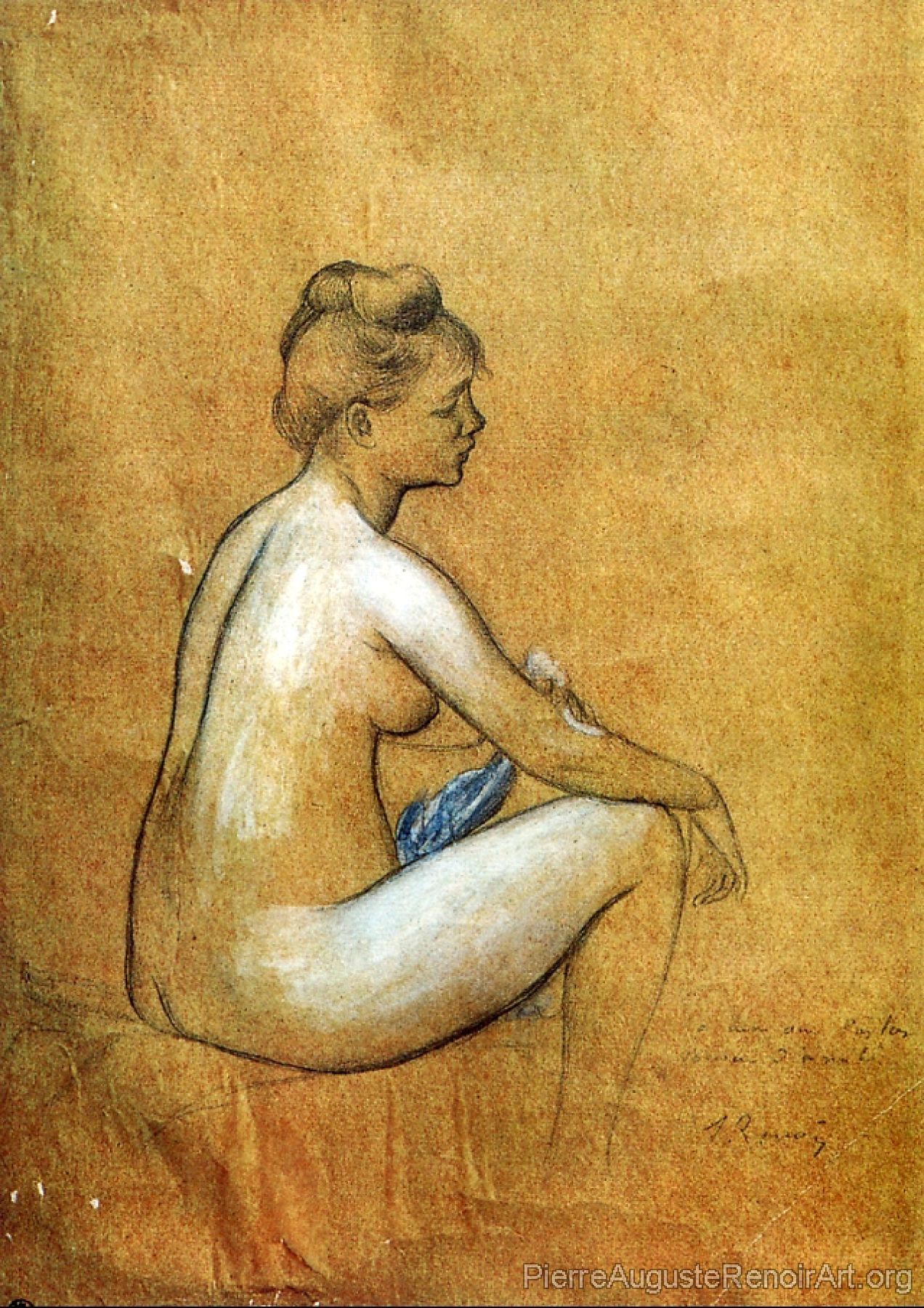 Seated Woman Bathing